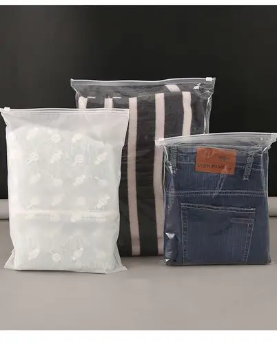 pe服装拉链袋透明磨砂塑料自封袋衣服棉衣t恤包装收纳袋定制logo