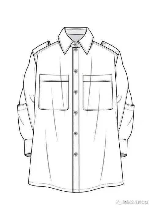180款衬衫款式图大全服装平面款式图线稿