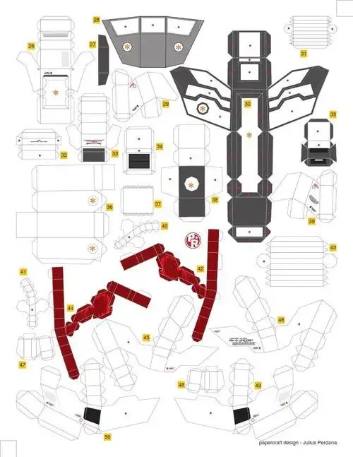 独角兽高达纸模图纸rx-0 unicorn gundam