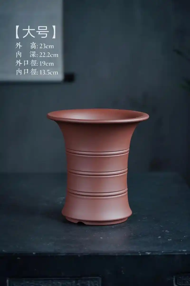 应小青正宗鱼子泥竹节紫砂盆