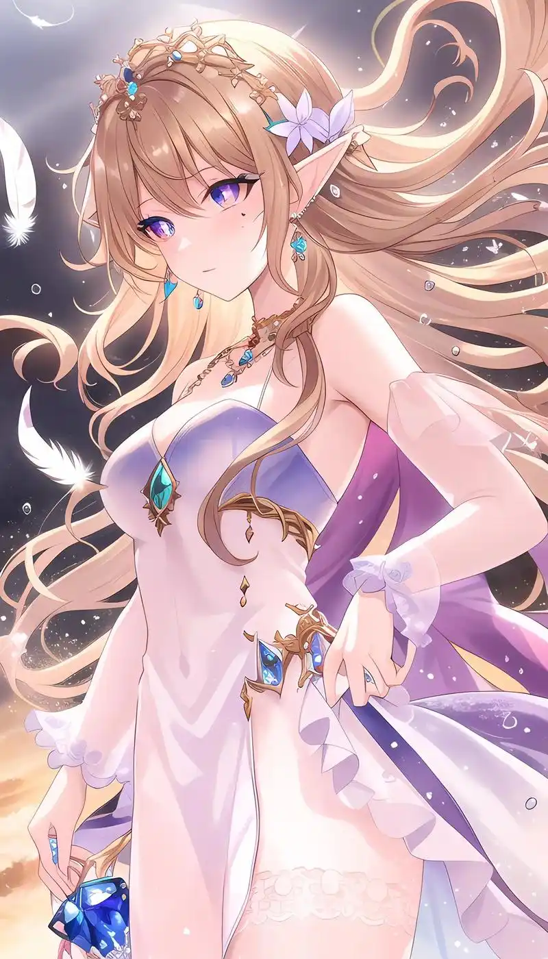 白衣精灵#二次元 #壁纸 #动漫 #ai绘画 - 抖音