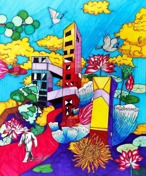 康庄大道儿童创意画78小朋友获奖作品