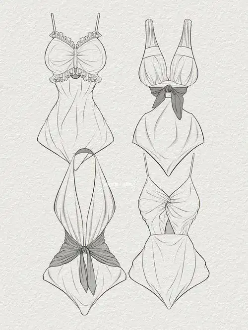 泳衣时间到  #泳衣 #服装设计手绘  #服装款式图  #服装设计素材之