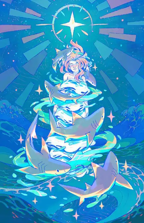 插画设计##灵感的诞生#一组精致细节的蓝色绘画作品欣赏!