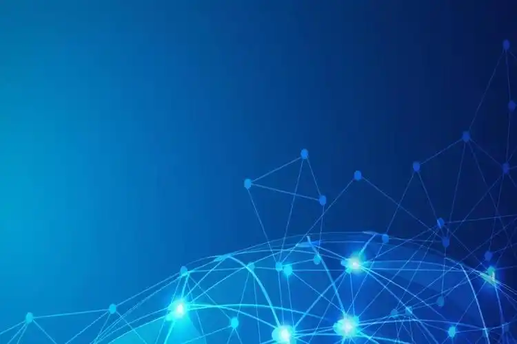 蓝色点线星球商务ppt背景图片下载-享学ppt