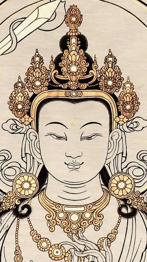 灵谷山房工笔手绘佛像系列课程第4期文殊菩萨像