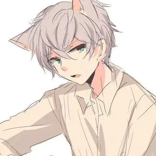 卡通gif帅哥gif猫耳朵gif斜眼gif