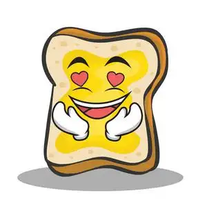 在爱面包字符卡通照片