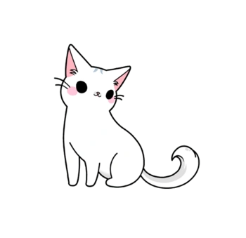 白色猫咪手绘