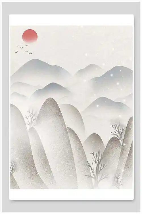 山古风水墨山水背景