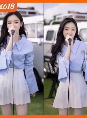 新潮春夏抖音网红戴羽彤同款白衬衫