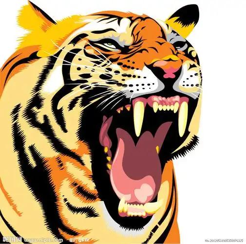 手绘老虎头图片