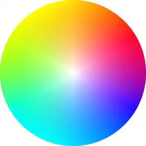 蓝色,紫色,紫色,绿色,黄色彩色光谱滴眼液在圈子光谱颜色圆形彩虹光谱