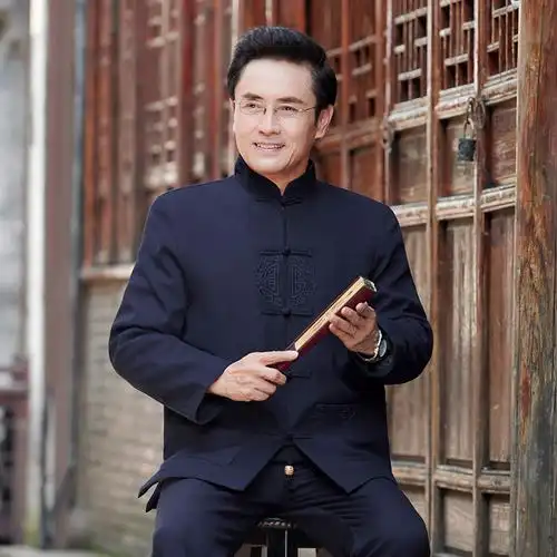 中国国风男装2020秋季新款唐装上衣外套中老年唐装