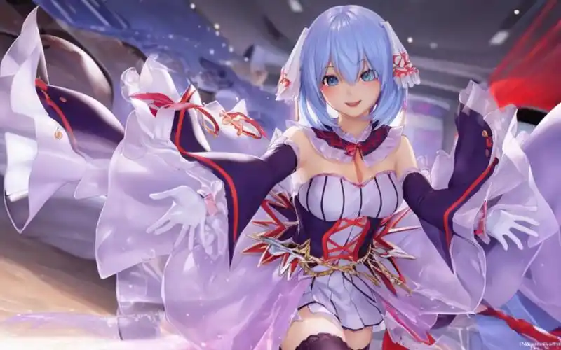 【ai绘画】鬼蕾姆水晶礼服