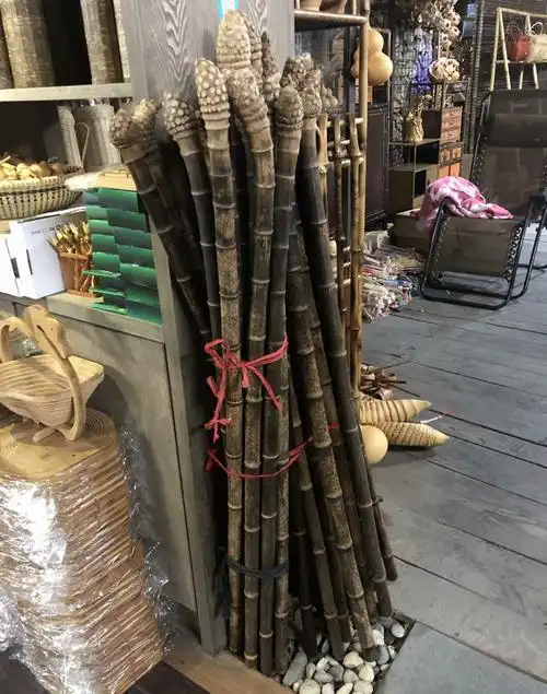 高档紫竹拐杖老人人手把玩登山杖茶禅道杖竹竹竹编