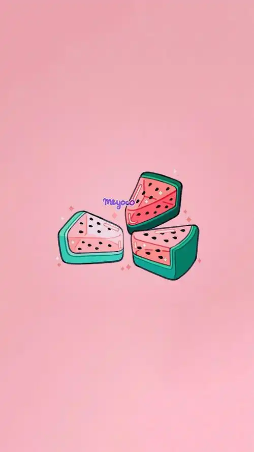 sa家壁纸素材插画粉色西瓜可爱