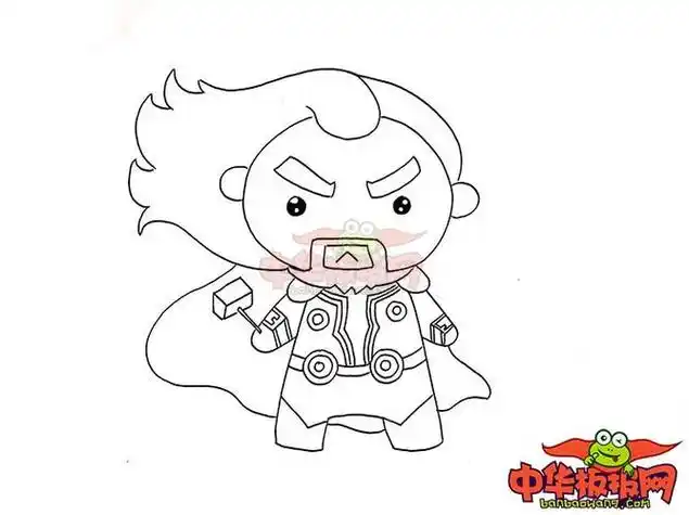 简笔画教程复仇者联盟全部人物q版简笔画雷神简笔画q版教程复仇者联盟