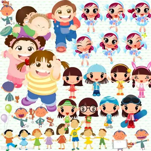 可爱儿童卡通素材psd素材下载(图片id:15027)_-卡通动漫-psd素材_ 集