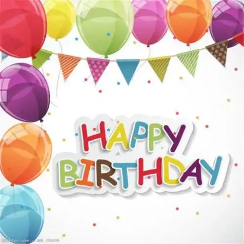 彩色旗子气球生日快乐矢量素材下载