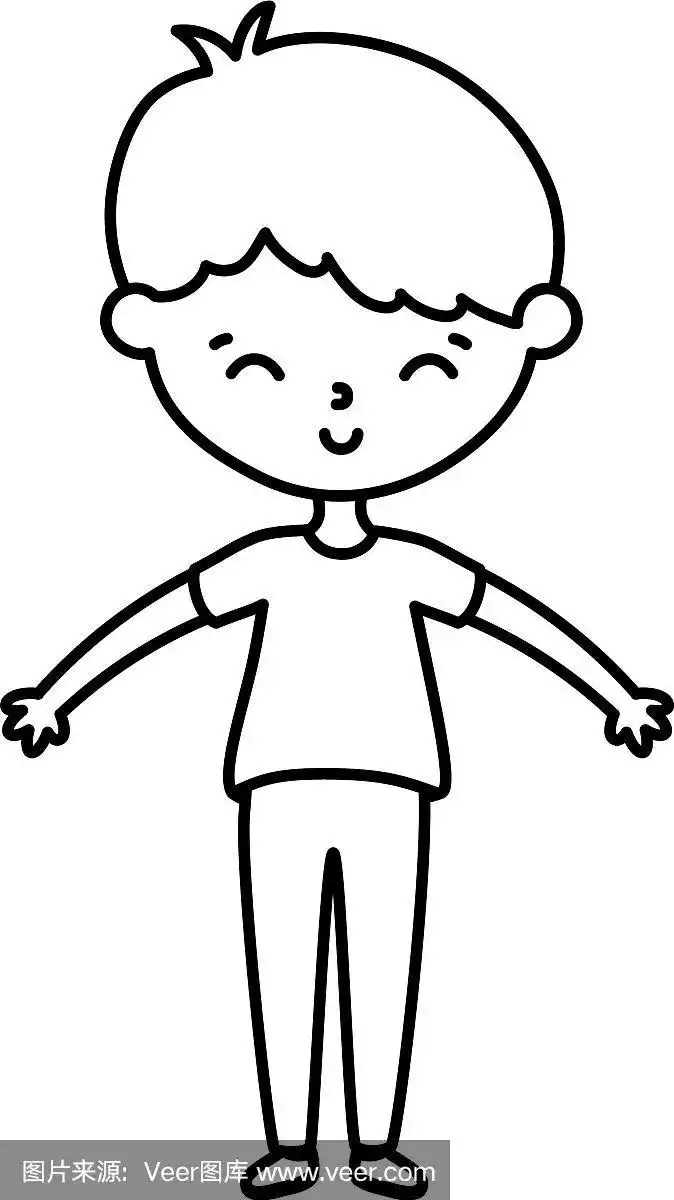 小男孩婴儿卡通人物线条风格