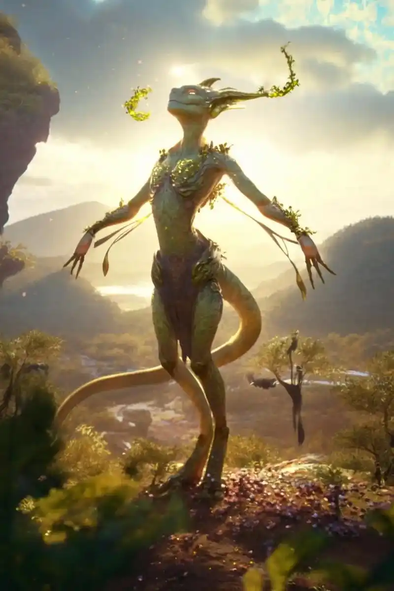 上古天皇氏.传说中上古天皇氏人面蛇身,头上有角,身上有鳞片, - 抖音