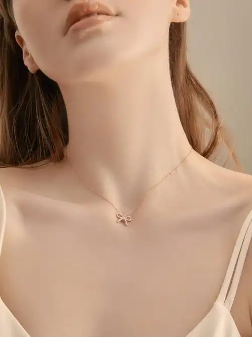 蝴蝶结项链女锁骨链纯银气质轻奢小众设计精致ins冷淡风闺蜜礼物