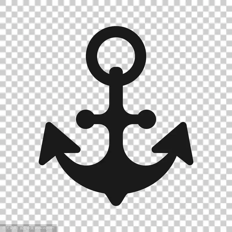 船锚标志在透明风格图标