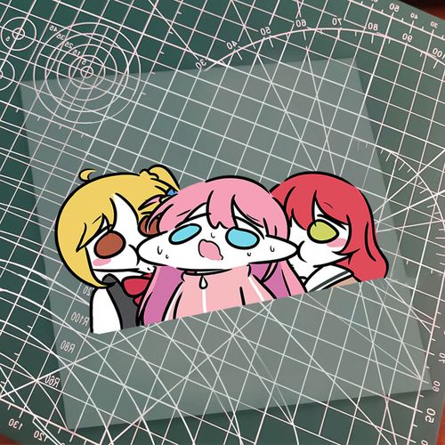 二次元孤独摇滚组合动漫q版小孤独表情防水车贴纸手机平板电脑 孤独