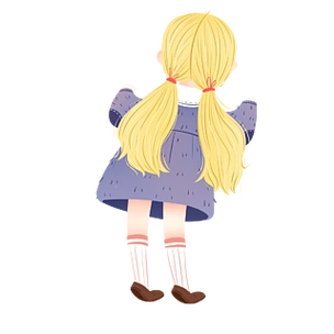 手绘一个可爱的小女孩背影设计