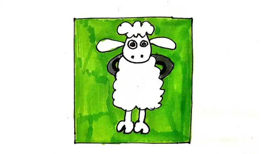 小羊肖恩怎么画