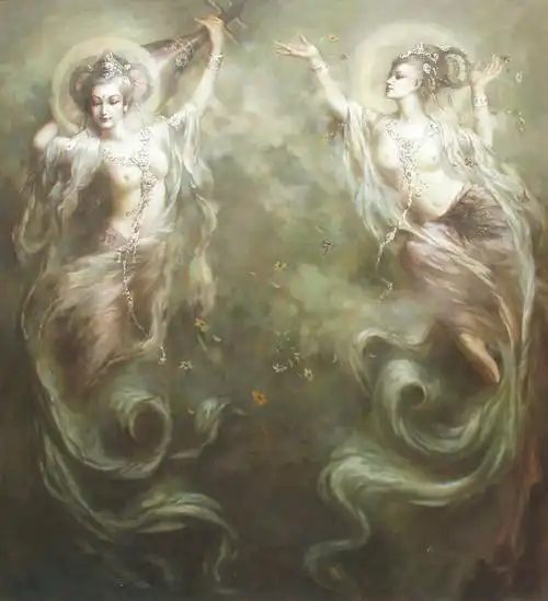 敦煌壁画飞天_风采别具一格