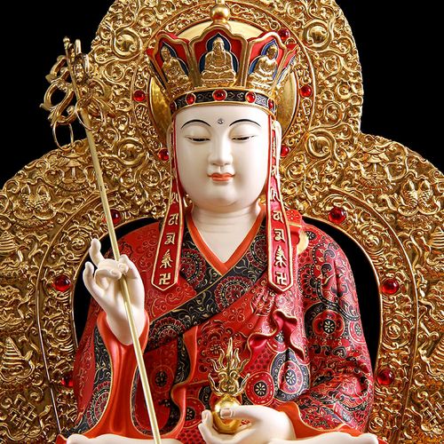 秦歌手工佛堂供奉菩萨座地金刚彩绘台湾佛像摆件