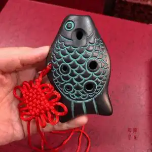 黑陶小礼品孔笛6孔初学入门小乐器中音c调陶埙陨乐器初学者 包邮