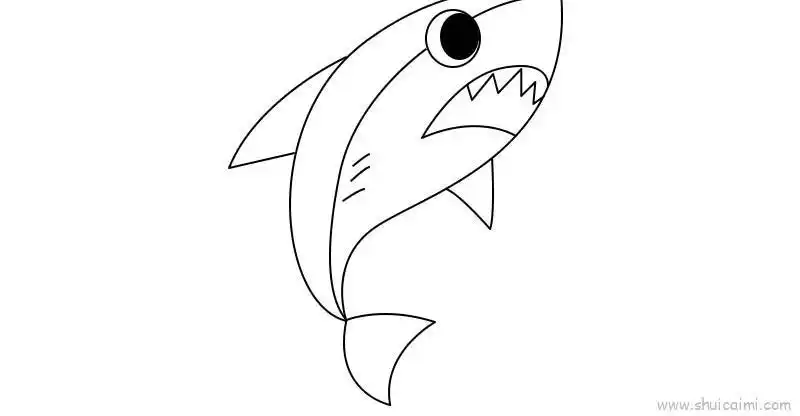 鲨鱼儿童画怎么画 鲨鱼简笔画好看