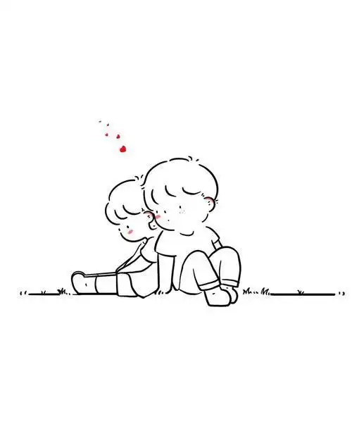 情侣手绘简笔画海豚图片手绘简笔画情侣人物