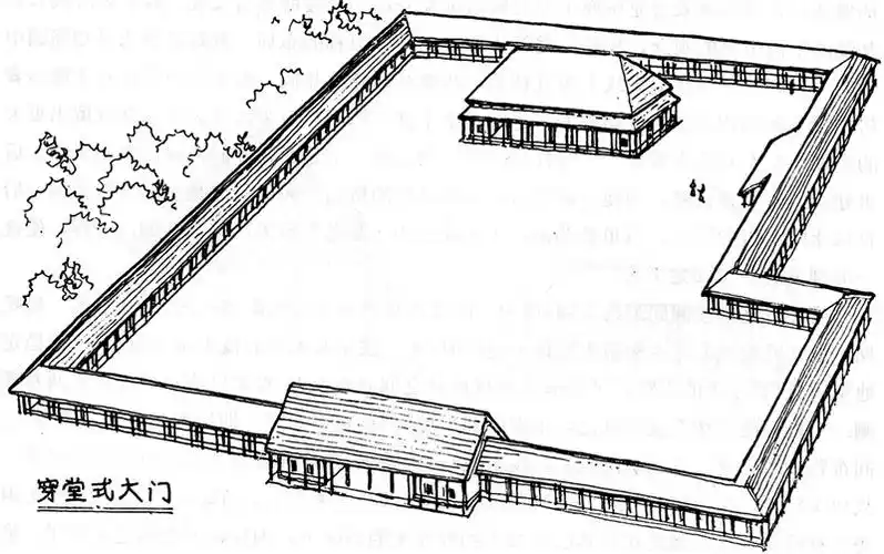 二里头一号宫殿遗址的复原二里头一号宫殿的复原模型支撑木地板的"双