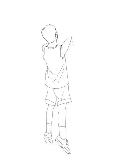 投篮简笔画卡通人物投篮简笔画