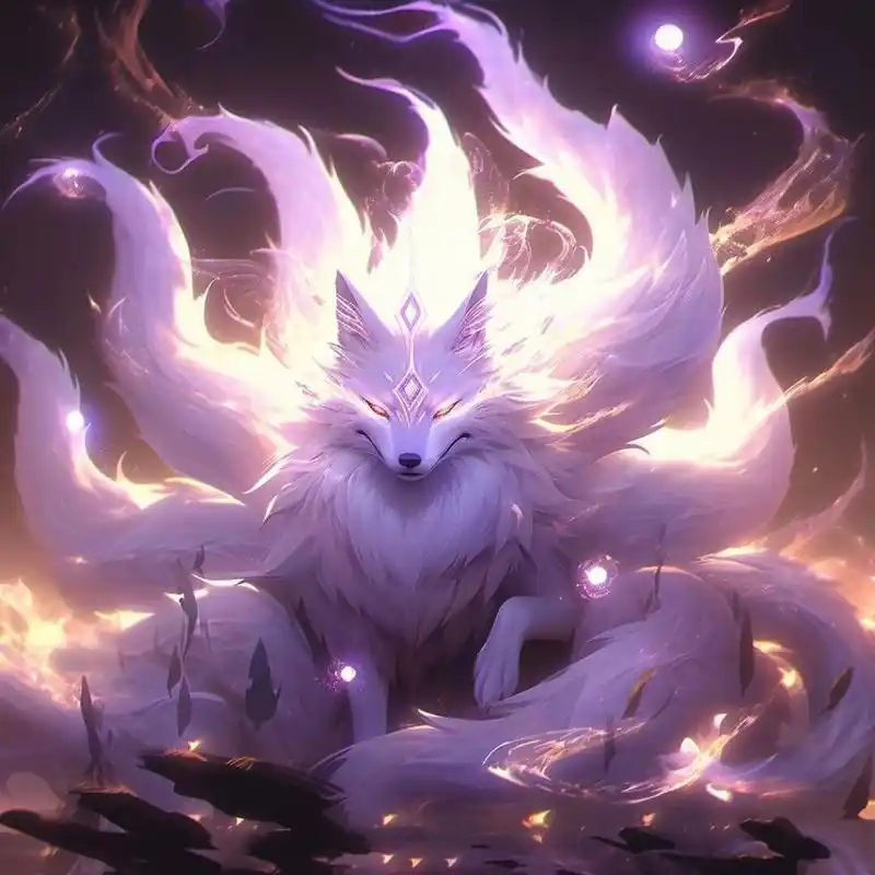 【左滑进化】九尾天狐  九尾狐,性格温和,平时如同盛开的花朵96.