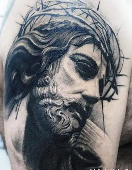 3d手臂耶稣3d耶稣肖像手臂纹身图案tag标签:3d红色耶稣黑色耶稣