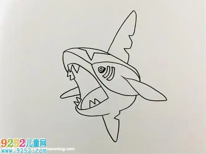 巨齿鲨怎么画鲨鱼简笔画巨齿鲨简笔画教程