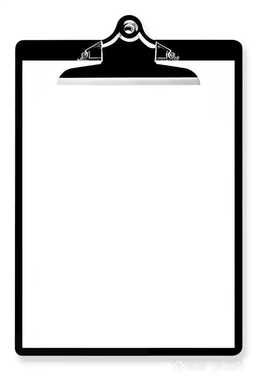 剪贴板上的空白纸张