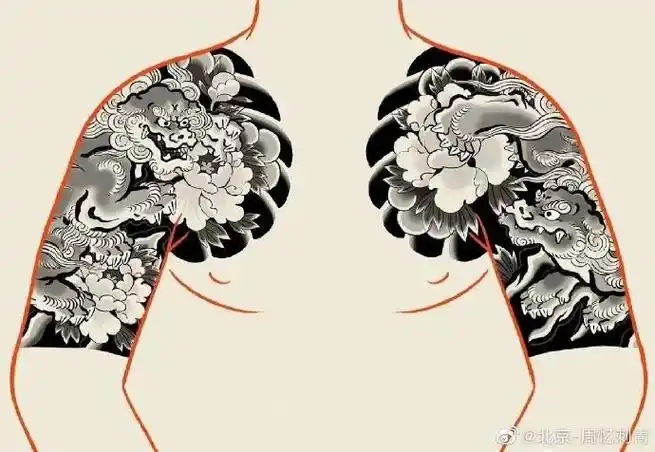 今日纹身图案分享半甲纹身手稿#纹身分享##纹身设计##北京纹身店