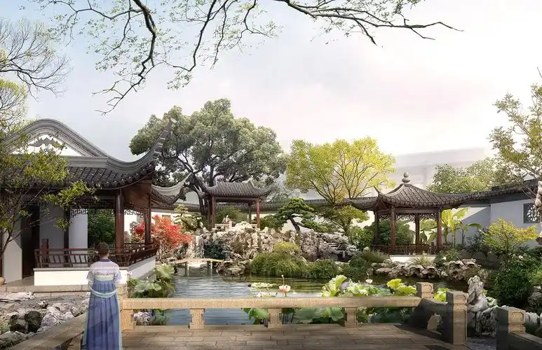 廊亭假山,苏式园林古建筑,中式园林景观设计公司,苏式园林景观工程