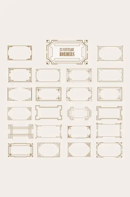 中式复古元素边框图片-中式复古元素边框设计素材-中式复古元素边框
