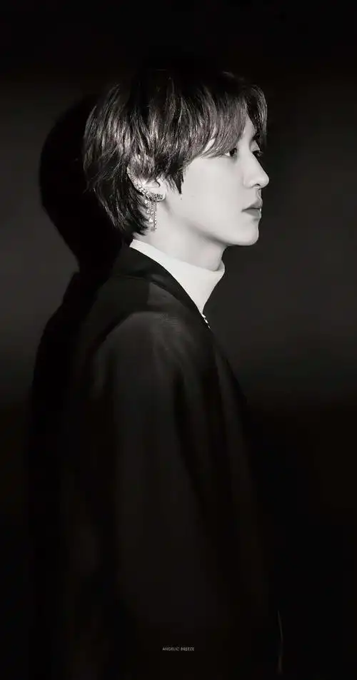 朴灿烈侧颜黑白滤镜壁纸