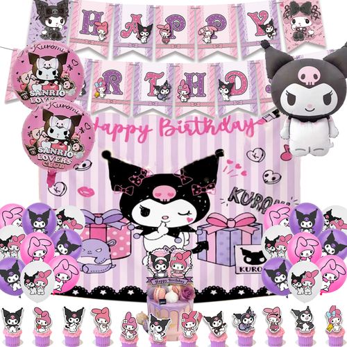 美乐蒂生日布置kuromi库洛米生日气球melody装饰场景18寸铝膜飘空