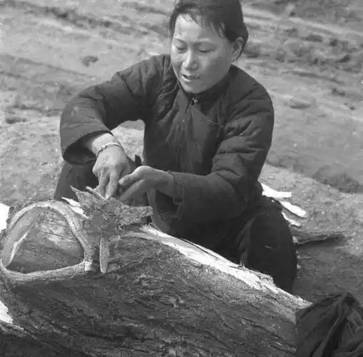 历史老照片:1942年河南饥民吃树皮