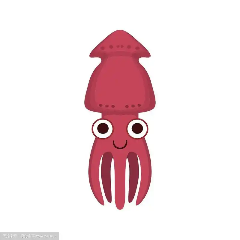 简单卡通人物鱿鱼