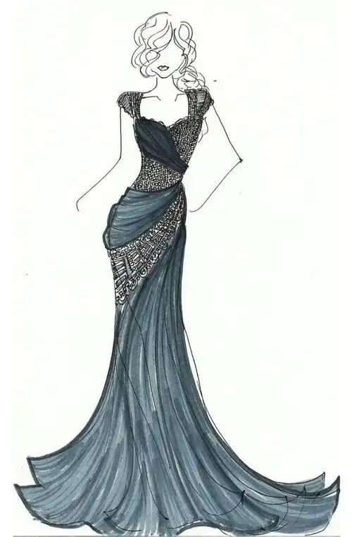 礼服设计手绘效果图收集-婚纱礼服设计-服装设计